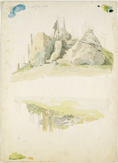 Rock and Tree: Two Studies, 12th July 1810 by Caspar David Friedrich